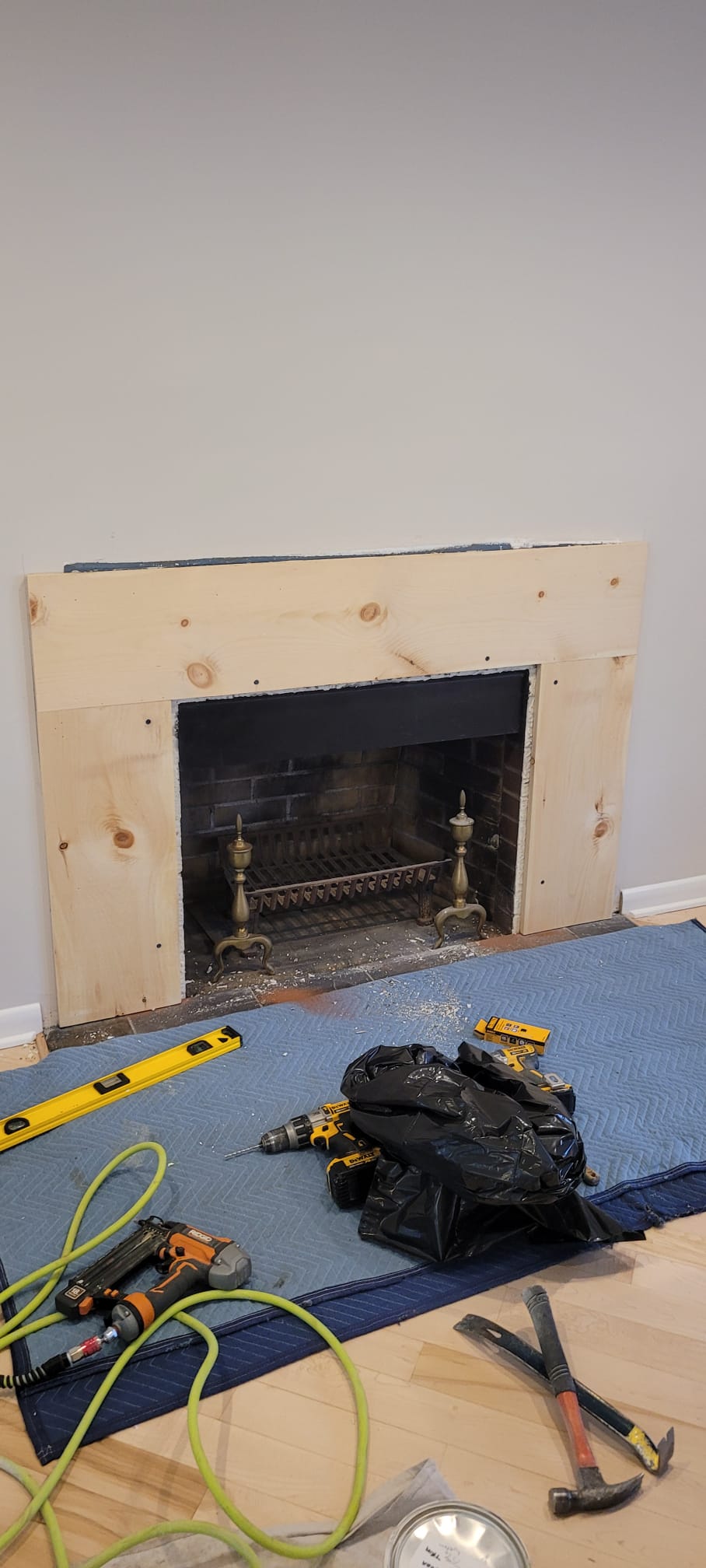 Fireplace mantel before